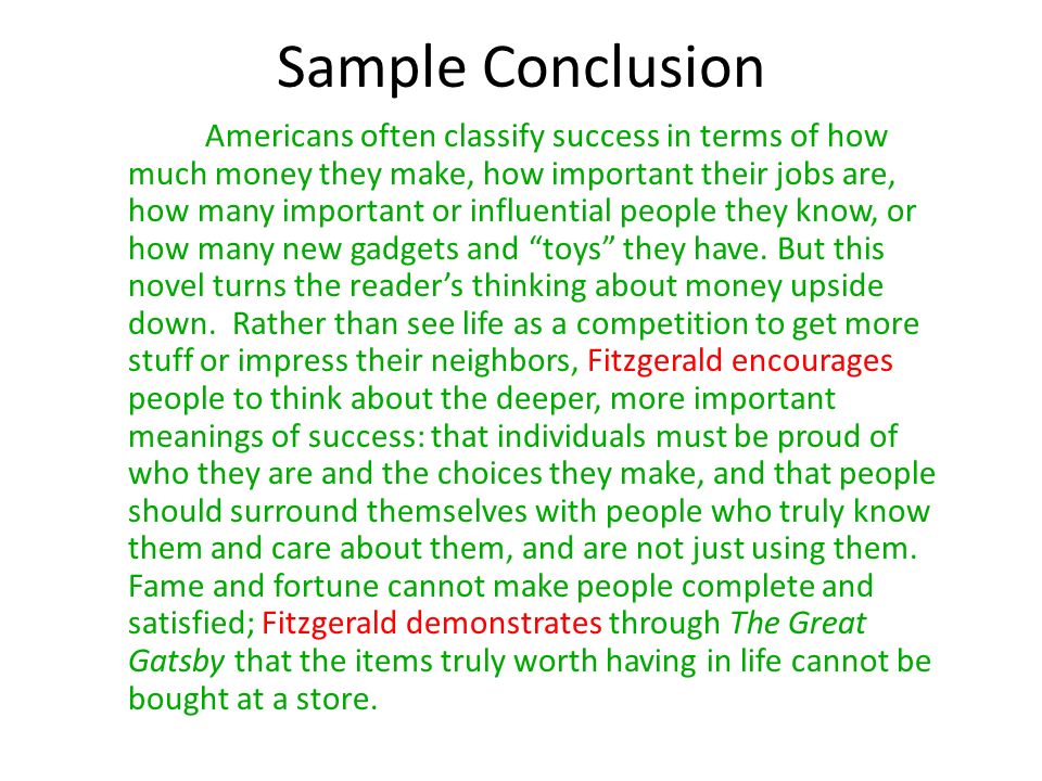 Sample Analysis Essay Conclusion